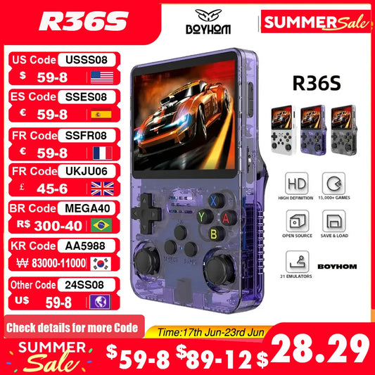 R36S Retro Handheld Video Game Console