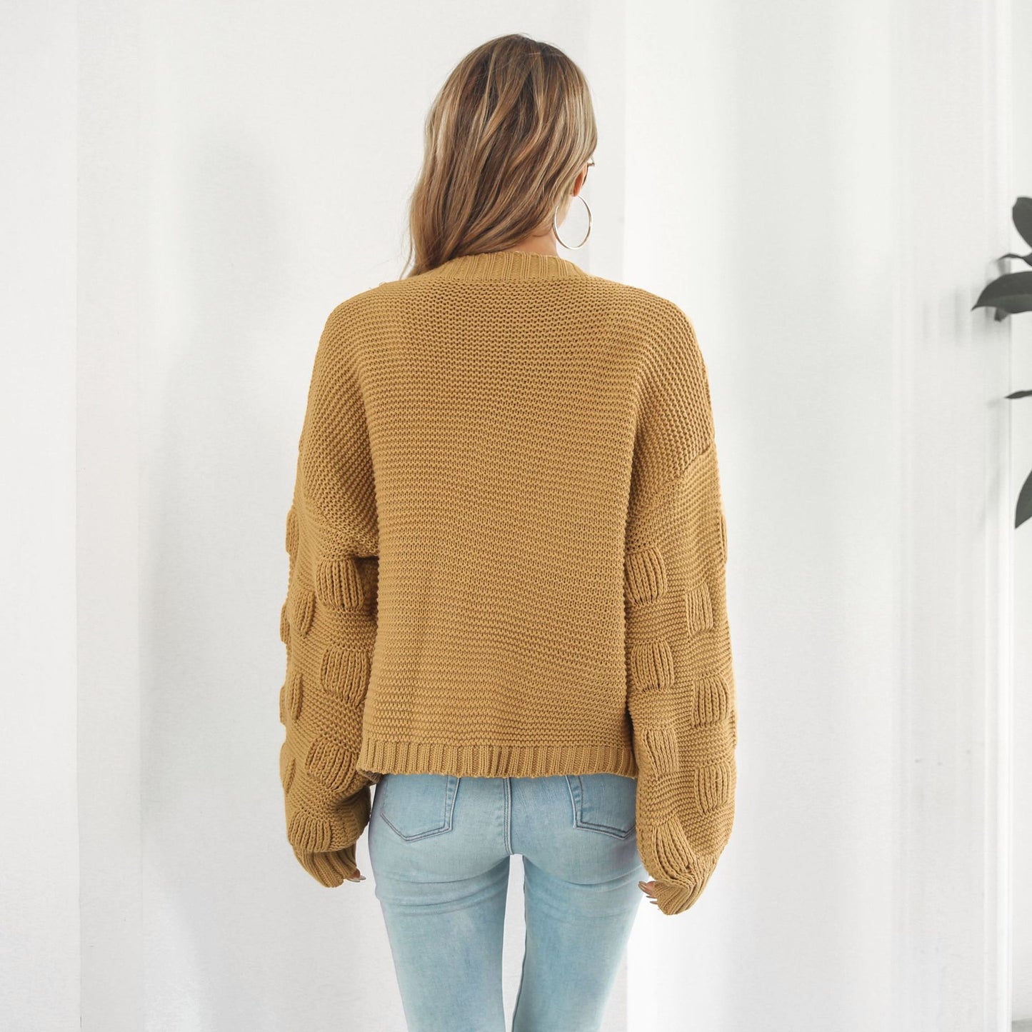 Chunky Knit Puff Sleeve Cardigan